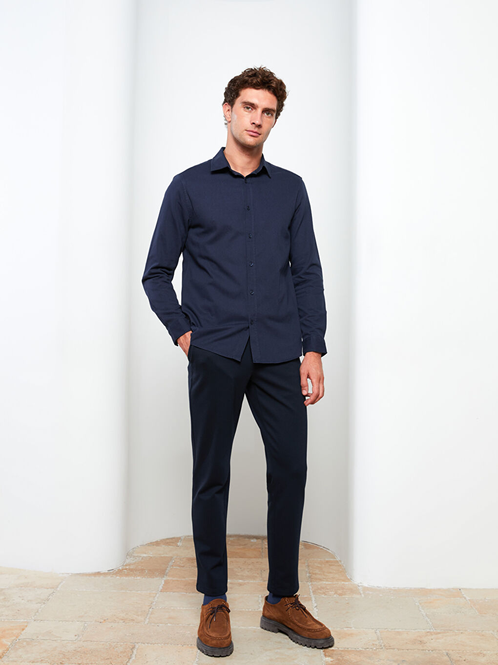 XSIDE Slim Fit Uzun Kollu Gabardin Erkek Gömlek -W2HQ17Z8-J2Y