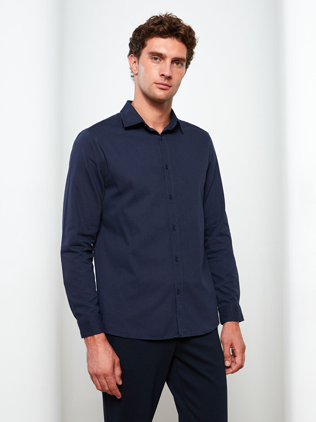 XSIDE Slim Fit Uzun Kollu Gabardin Erkek Gömlek -W2HQ17Z8-J2Y