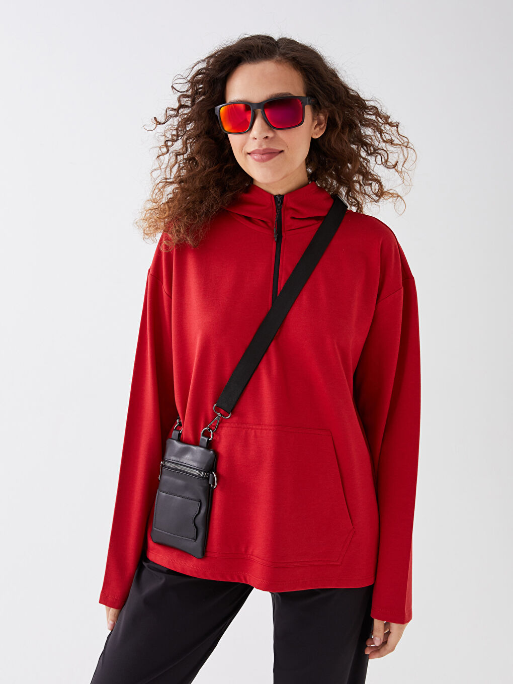 Hooded Printed Long Sleeve Women's Sweatshirt