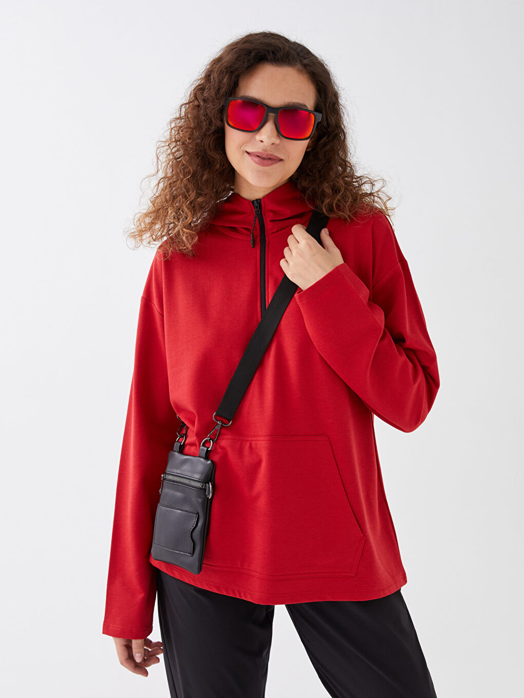 Hooded Printed Long Sleeve Women's Sweatshirt-1
