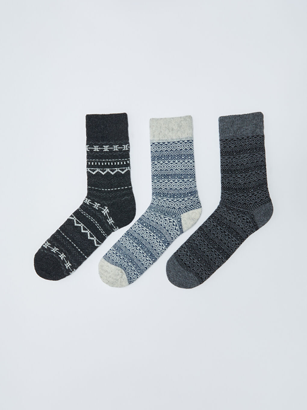 Karışık Etnik Desenli Erkek Soket Çorap 3'lü-1