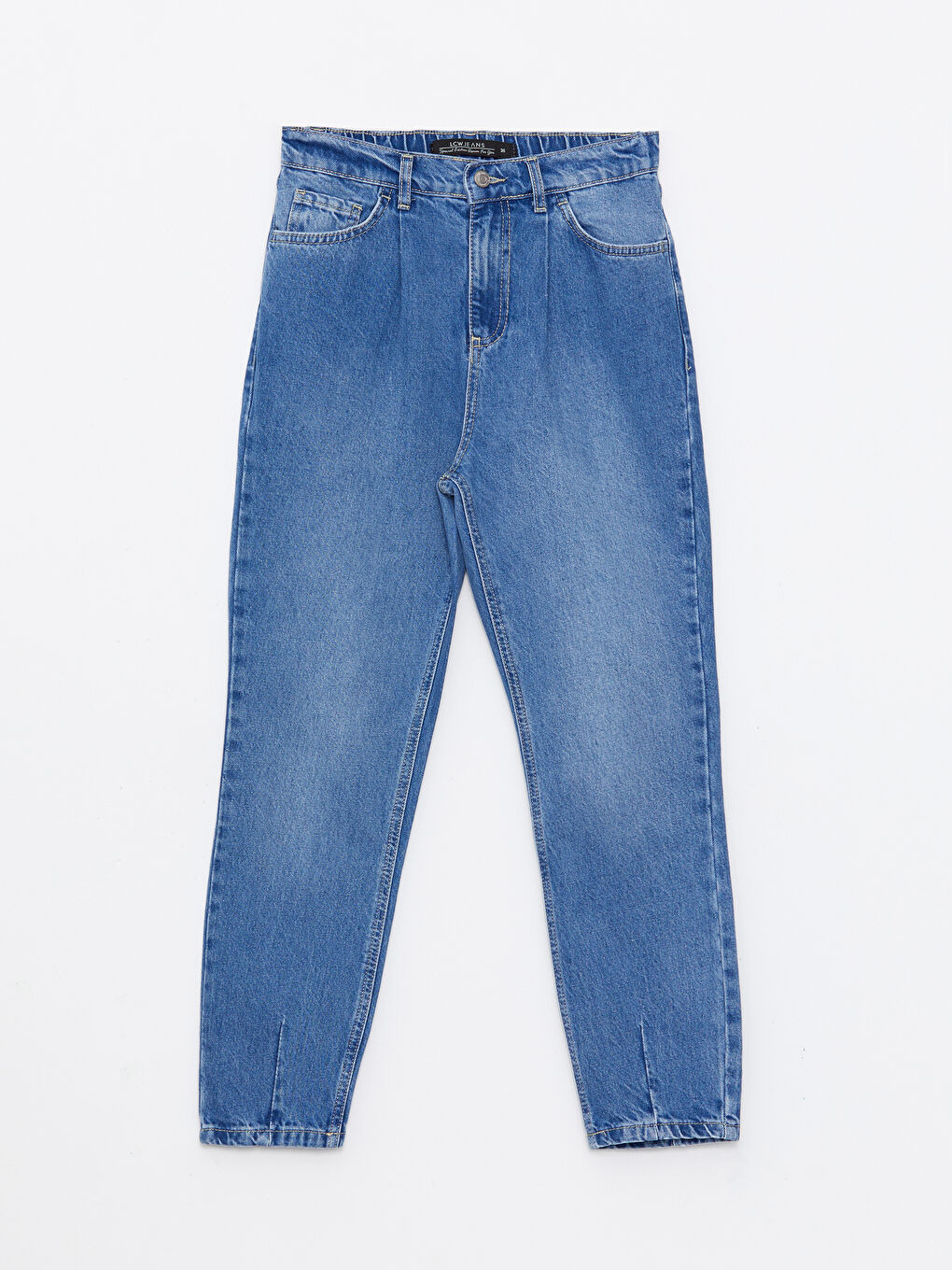 İndigo Kadın Mom Fit Düz Jean Pantolon-5