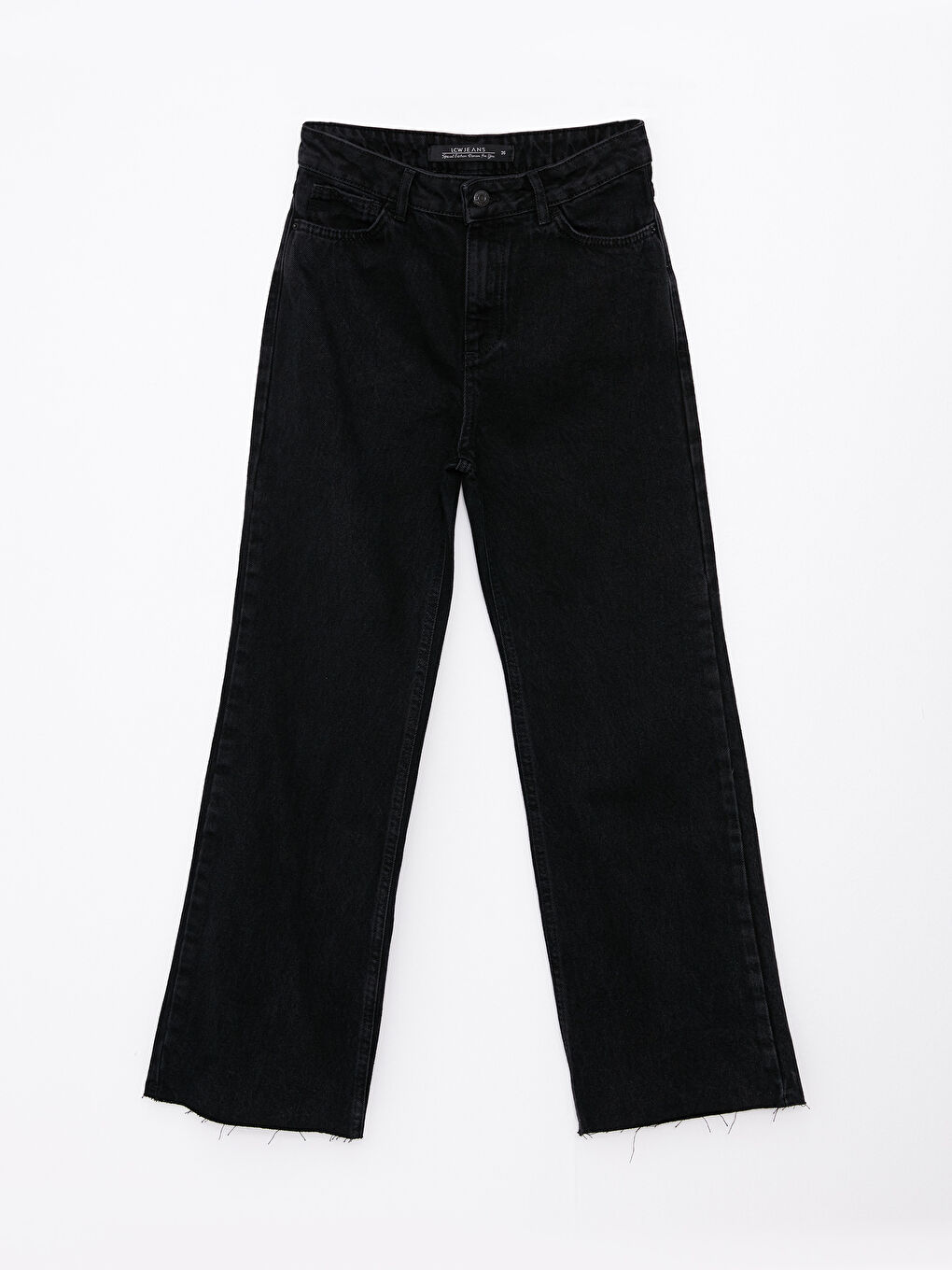 Әйелдерге арналған кең балақ стандартты деним джинс шалбар-5