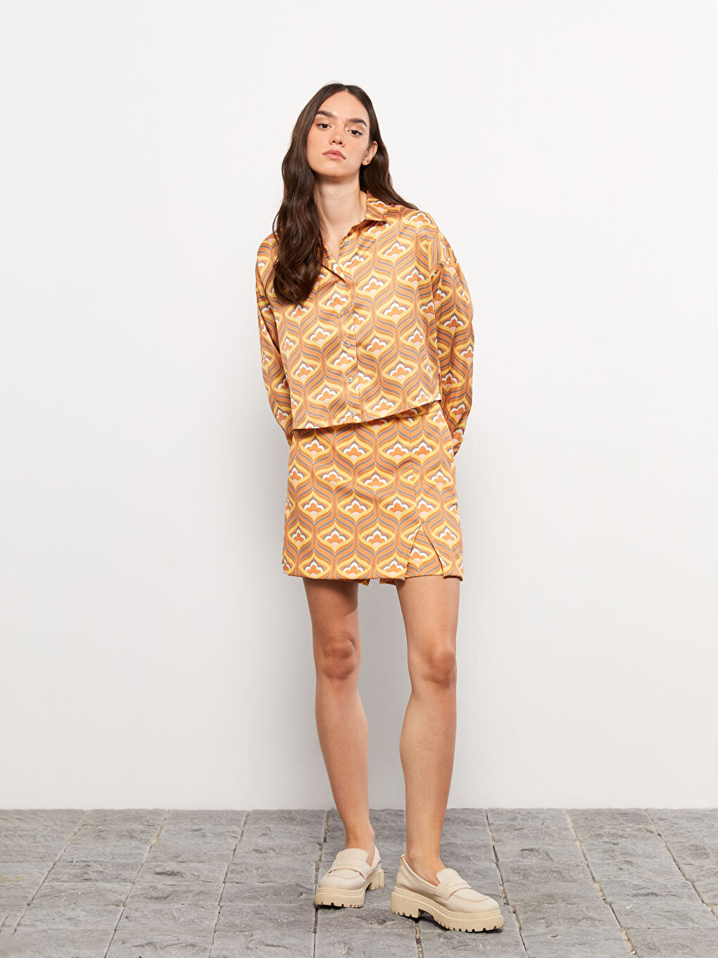 Slim Fit Patterned Women's Skort