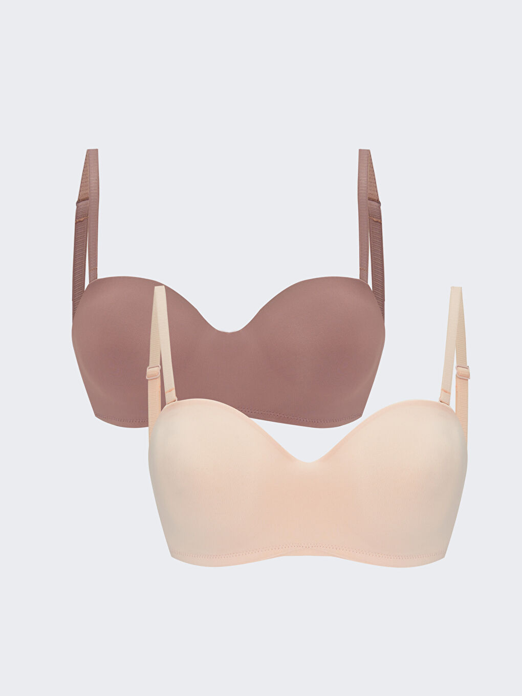 Pembe Balenli Dolgusuz Düz Sütyen 2'li Paket