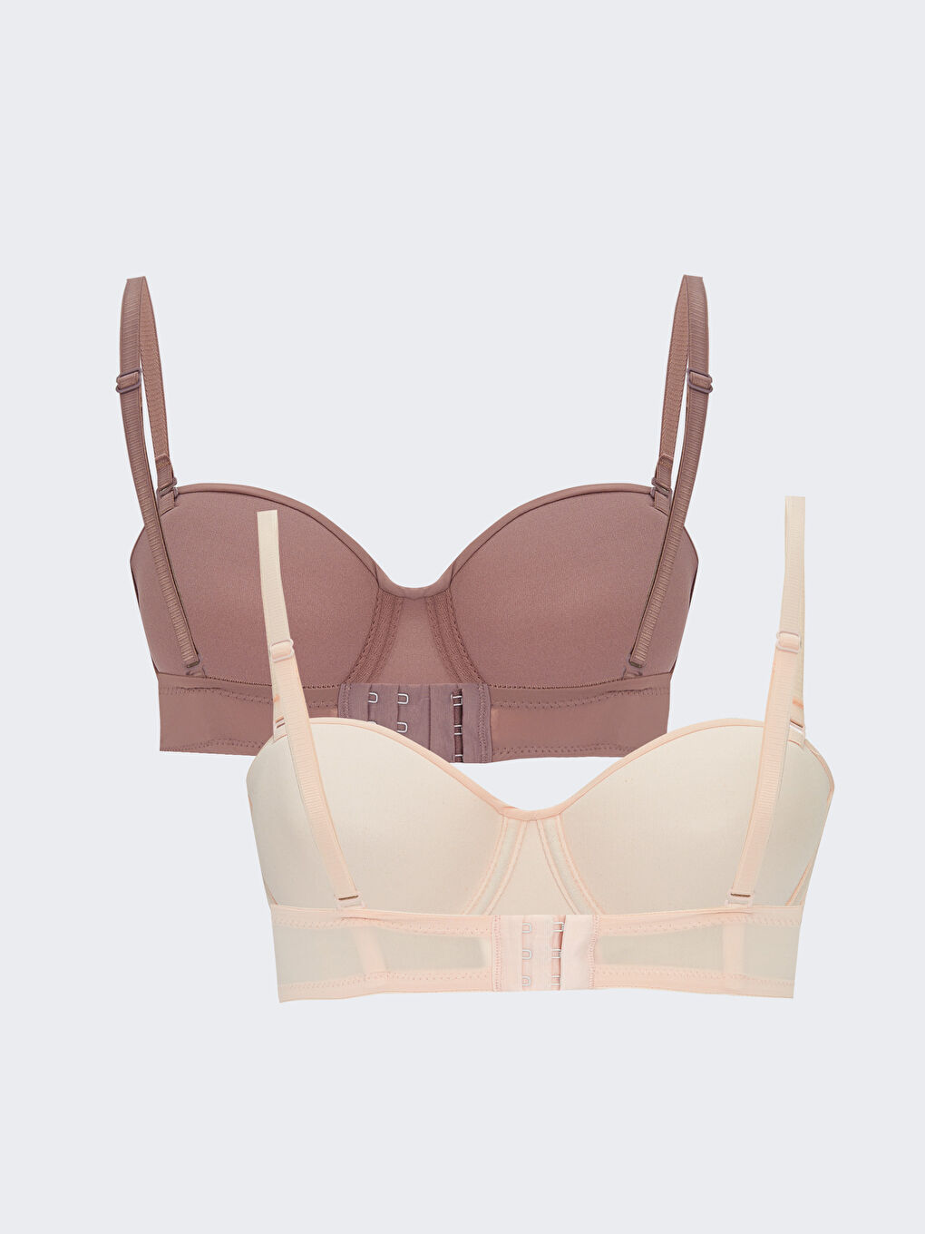 Pembe Balenli Dolgusuz Düz Sütyen 2'li Paket-1