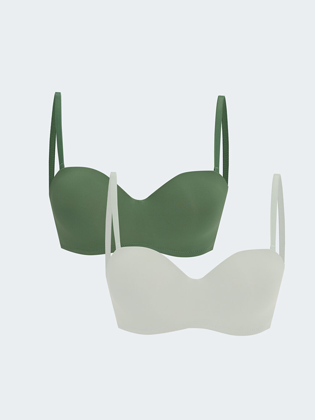 Ekru Balenli Dolgusuz Düz Sütyen 2'li Paket