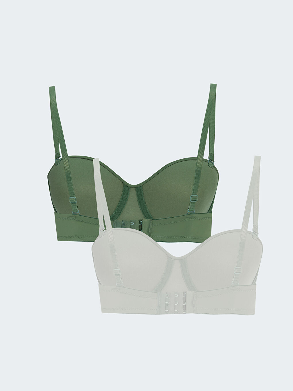 Ekru Balenli Dolgusuz Düz Sütyen 2'li Paket-1