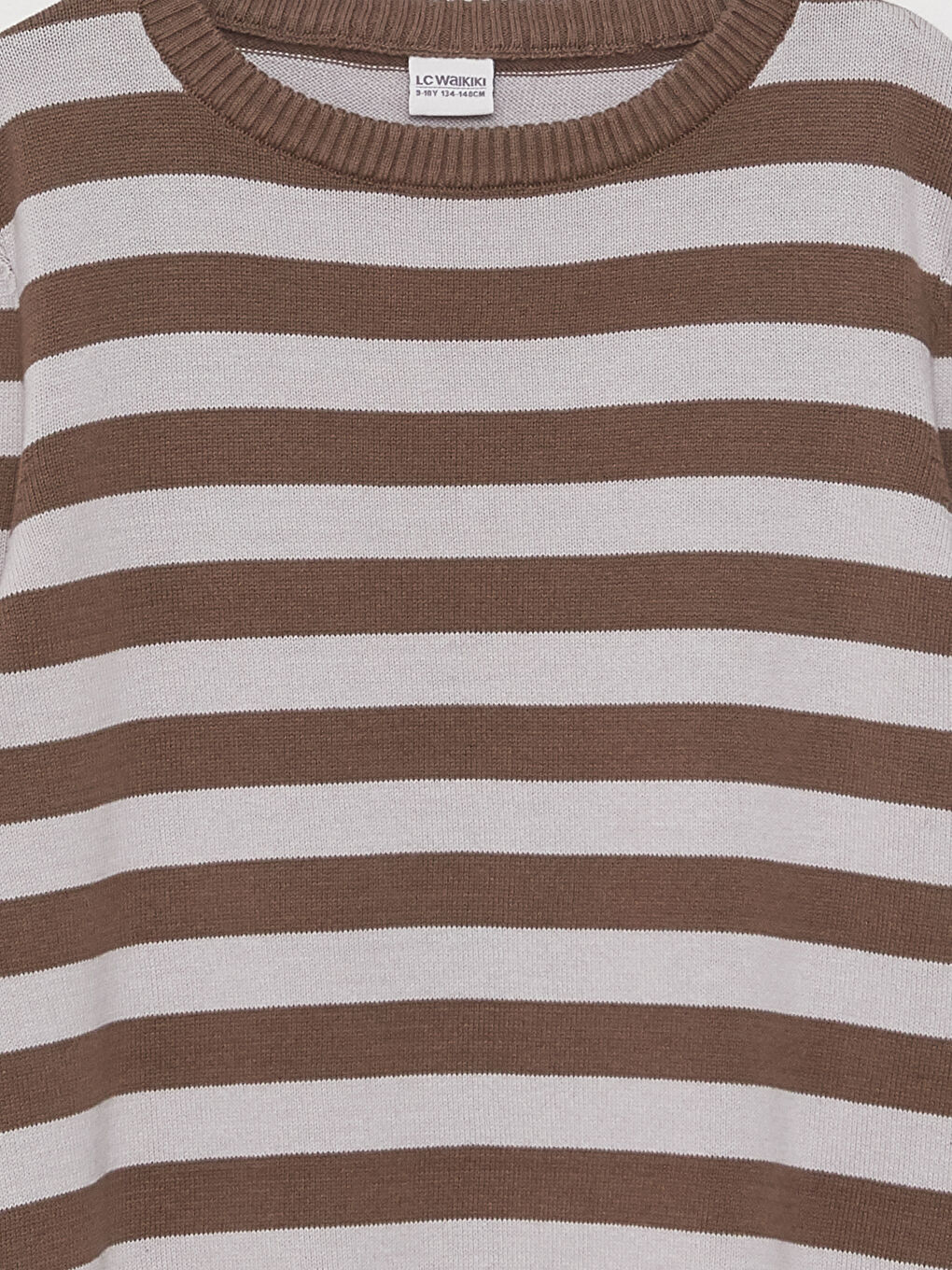 Crew Neck Striped Long Sleeve Boys' Knitwear Sweater-2