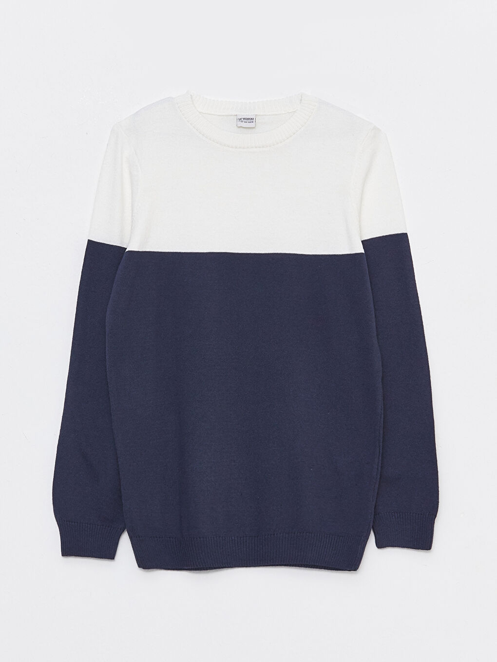 Crew Neck Color Block Long Sleeve Boys' Knitwear Sweater
