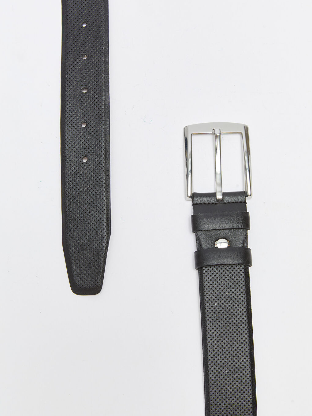 Siyah Deri Görünümlü Erkek Kemer-2