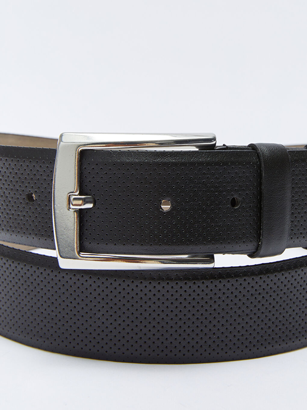 Siyah Deri Görünümlü Erkek Kemer-3