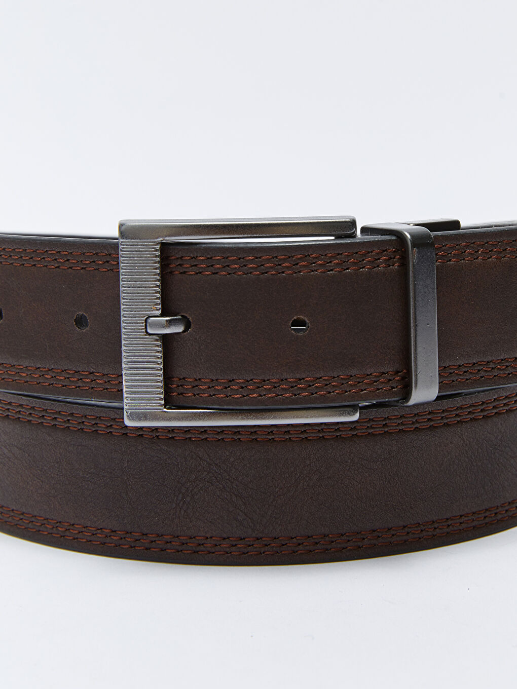 Siyah Deri Görünümlü Erkek Kemer-4