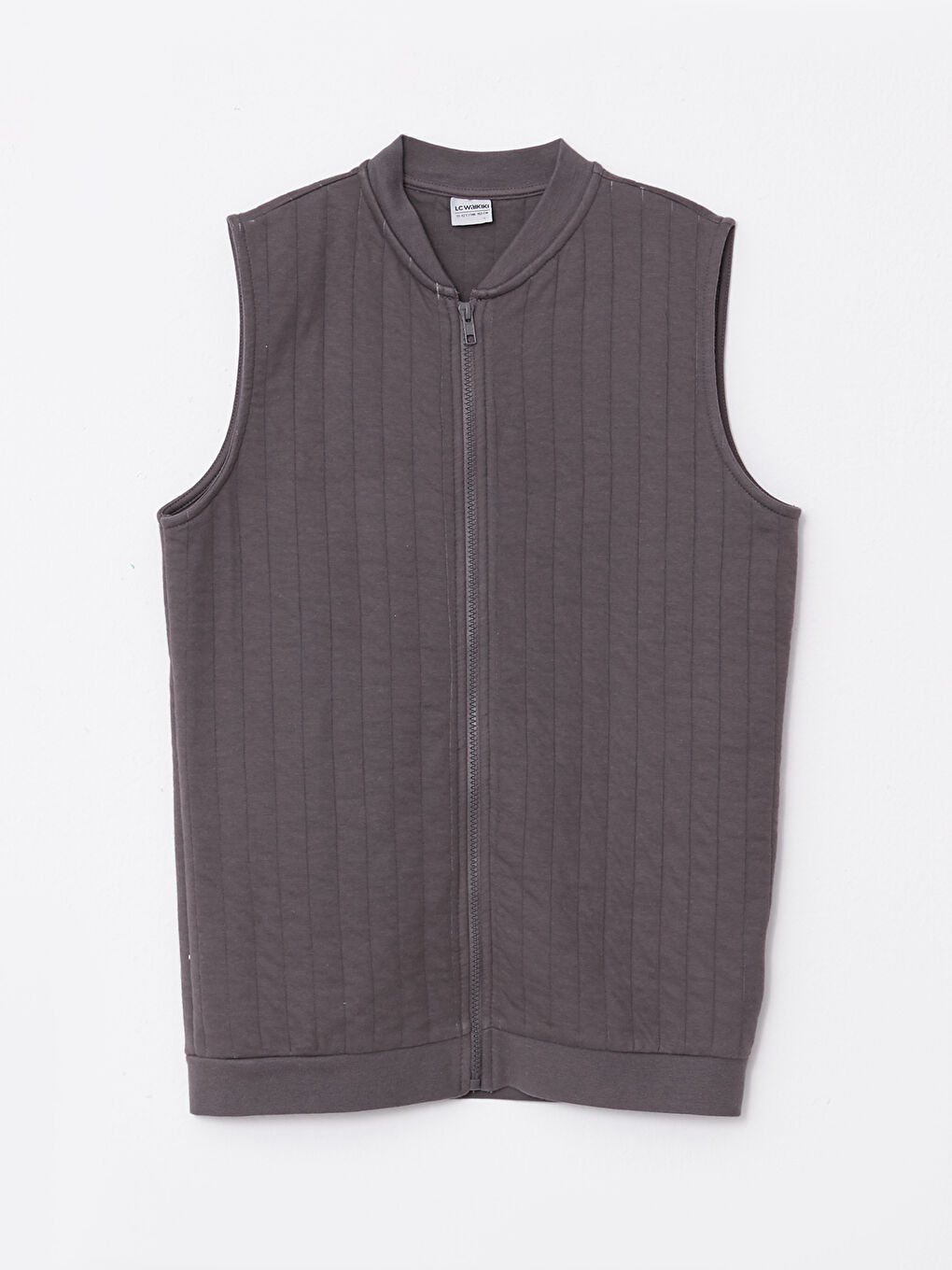 College Collar Basic Boy Zipper Vest
