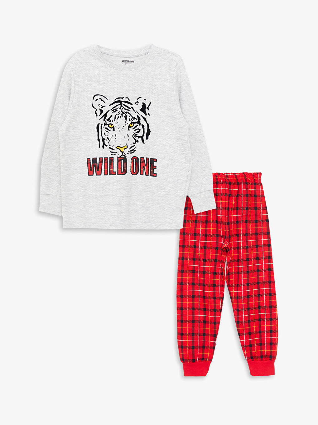 Crew Neck Printed Long Sleeve Boys' Pyjama Set-3