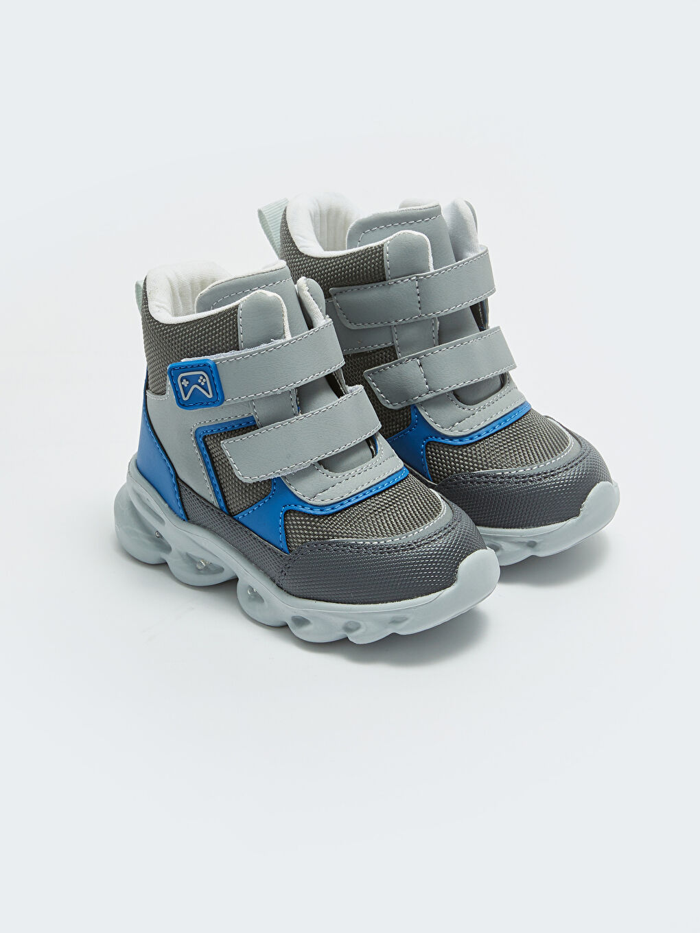 Gri Cırt Cırtlı Tabanı Işıklı Erkek Bebek Bot-1