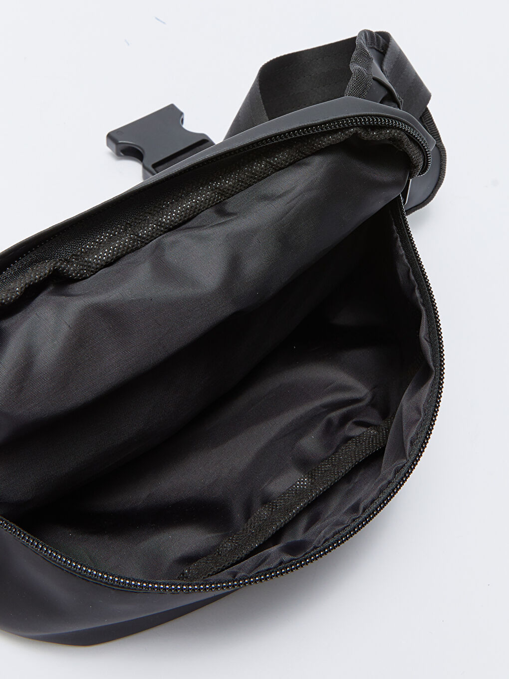 Siyah Yazı Baskılı Erkek Bel Çantası-6