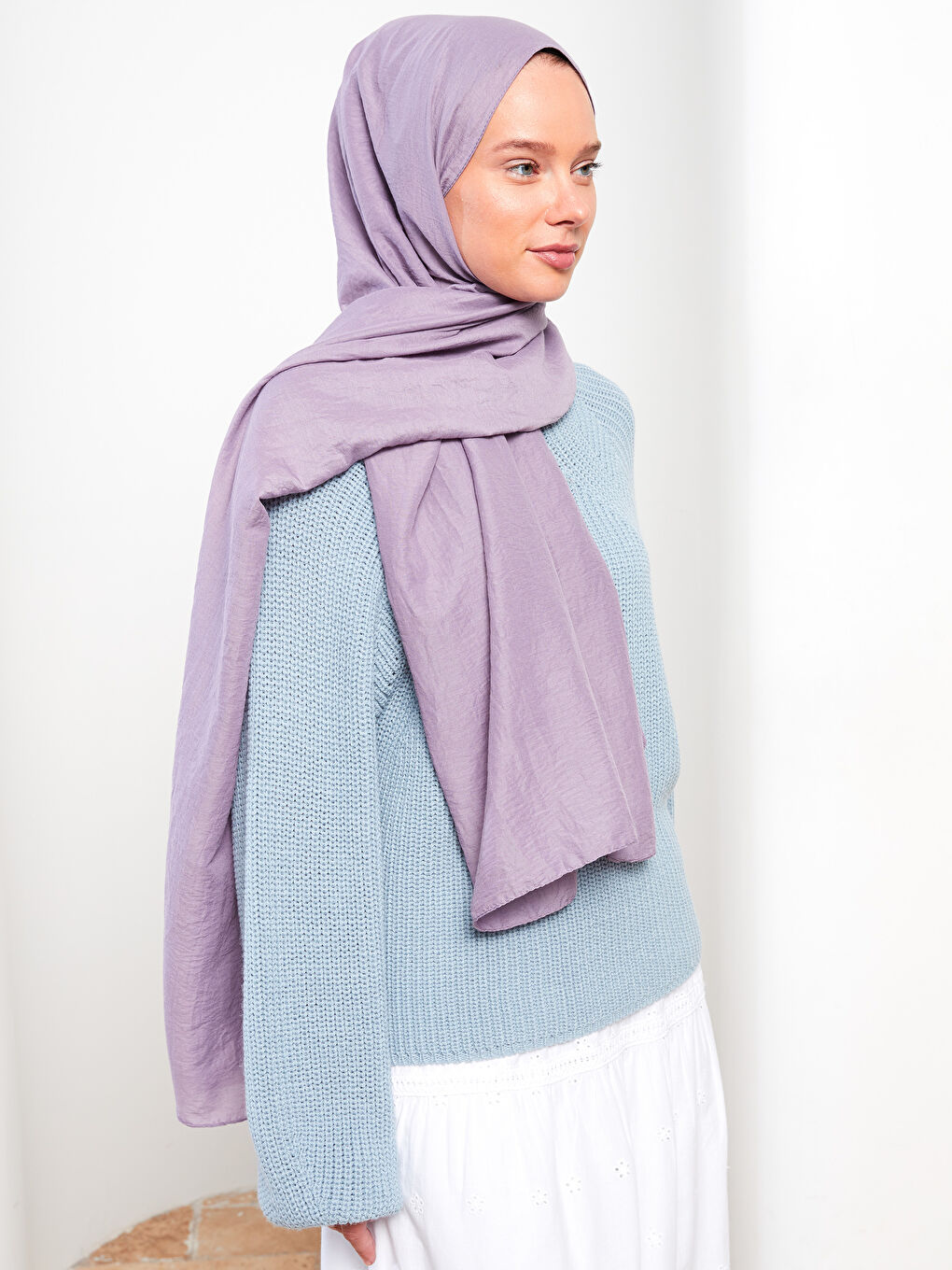 Lila Kadın Düz  Şal-1
