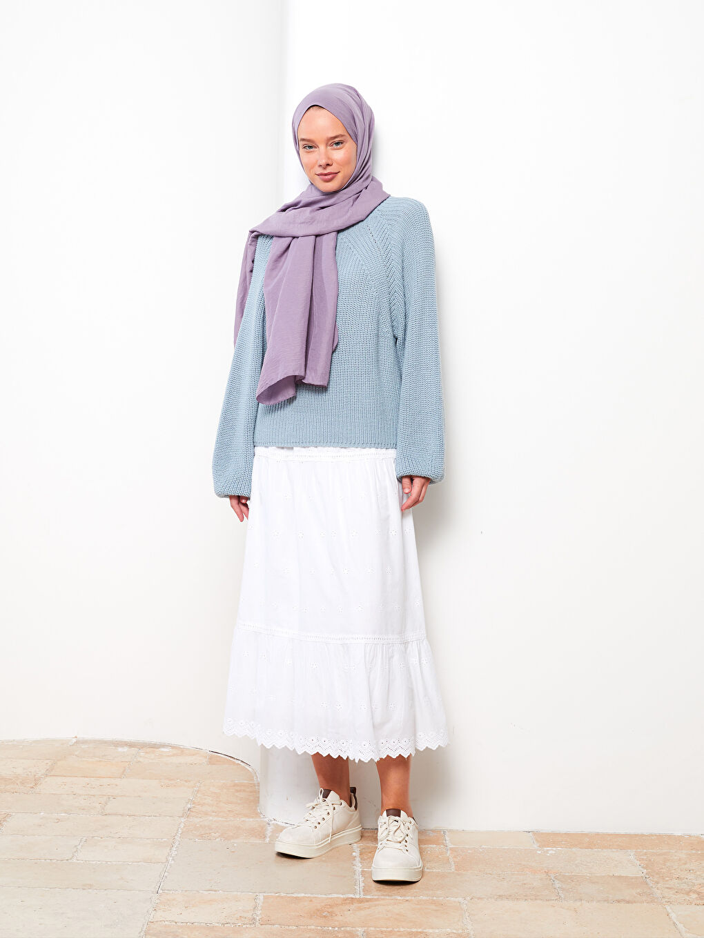 Lila Kadın Düz  Şal-2