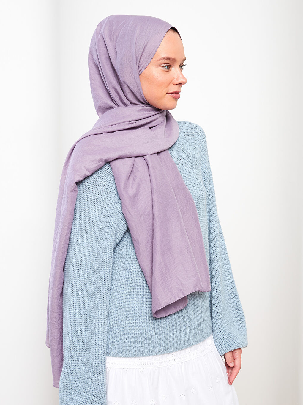 Lila Kadın Düz  Şal-3