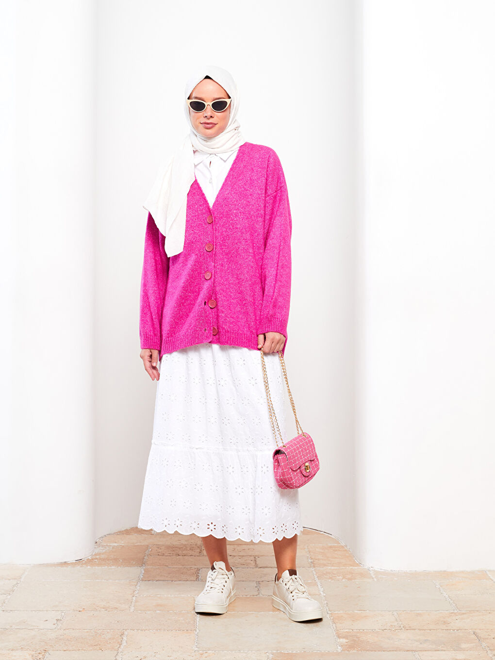 Ekru Kadın Düz  Şal-2