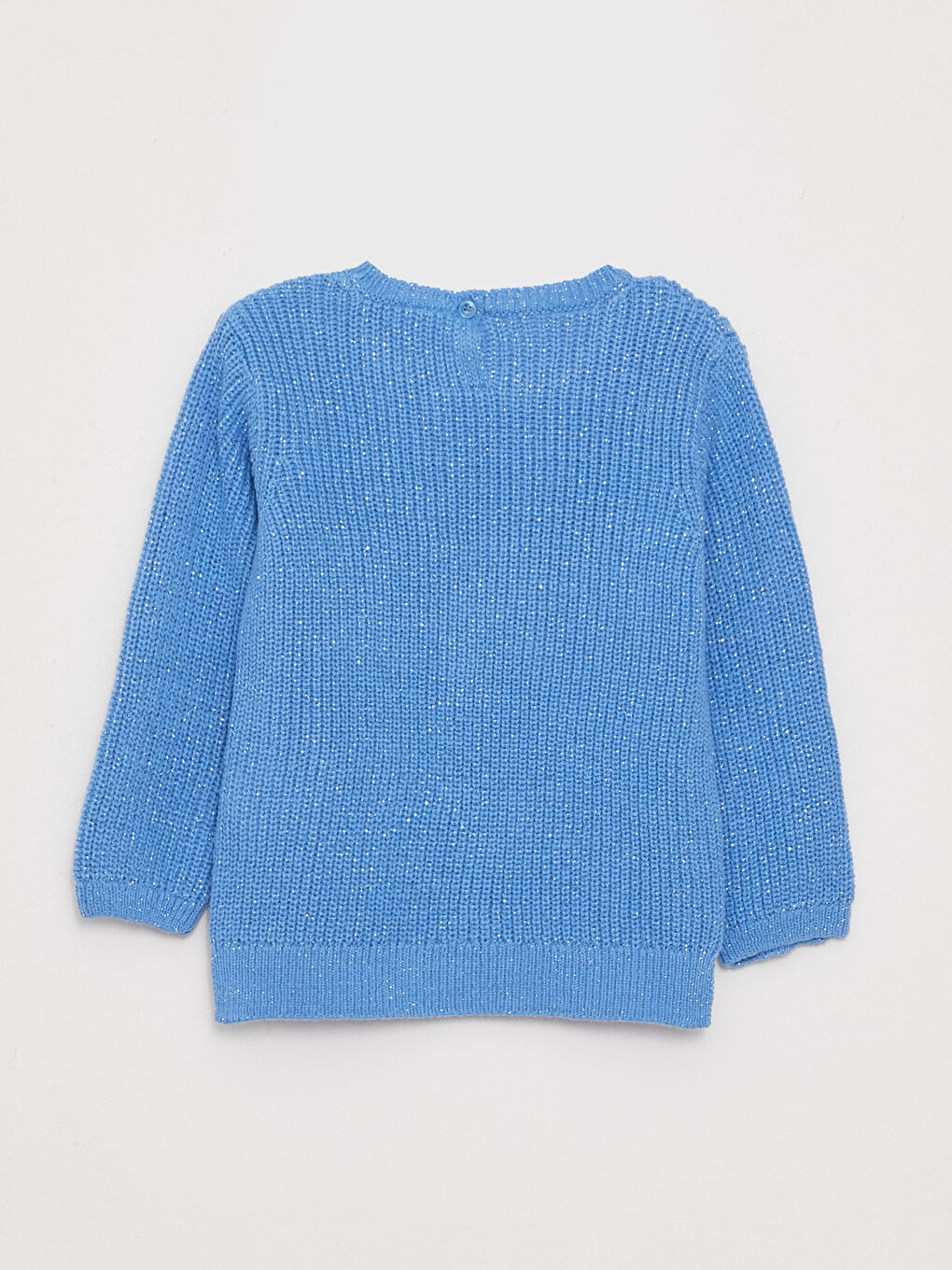 Mavi Bisiklet Yaka Uzun Kollu Kız Bebek Triko Kazak-1