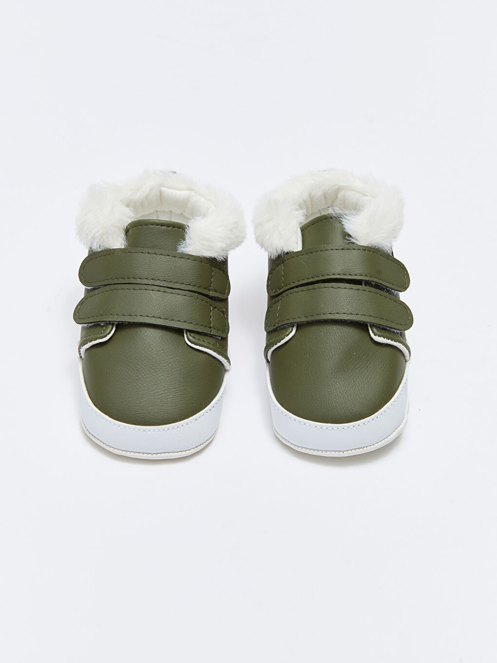 Haki Cırt Cırtlı Yürüme Öncesi Erkek Bebek Ev Ayakkabısı-2