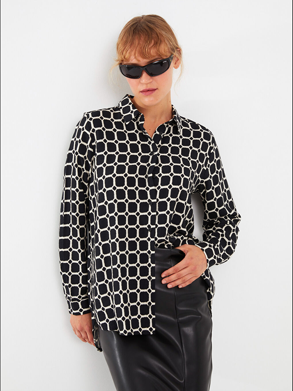 LCWAIKIKI Classic Patterned Long Sleeve Women's Shirt -W2HS23Z8-LQJ