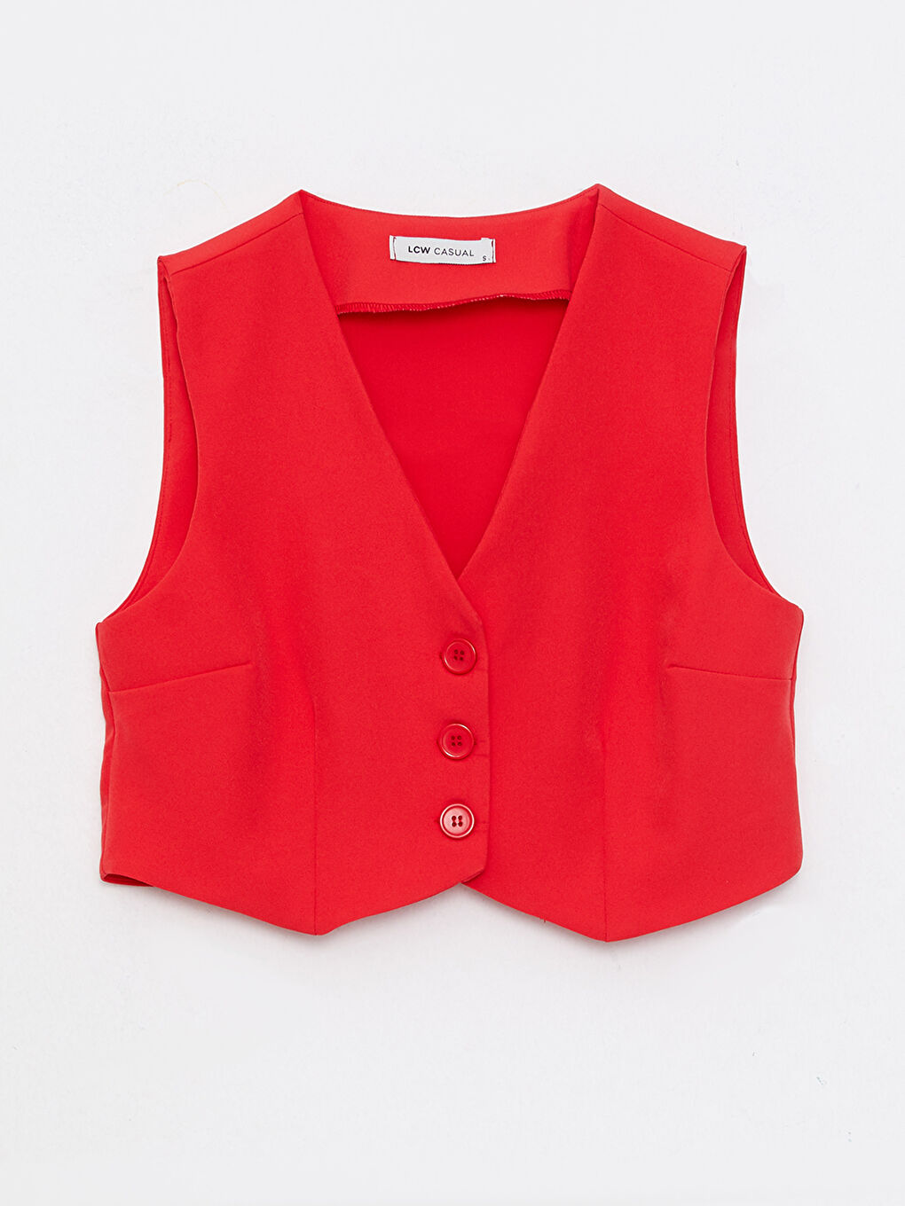 Women's V Neck Plain Classic Waistcoat -W2HS26Z8-GPU