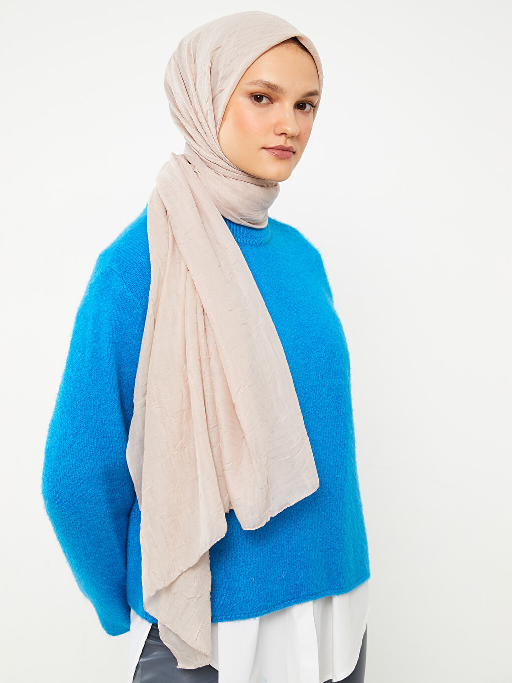 Kahverengi Kadın Düz  Şal