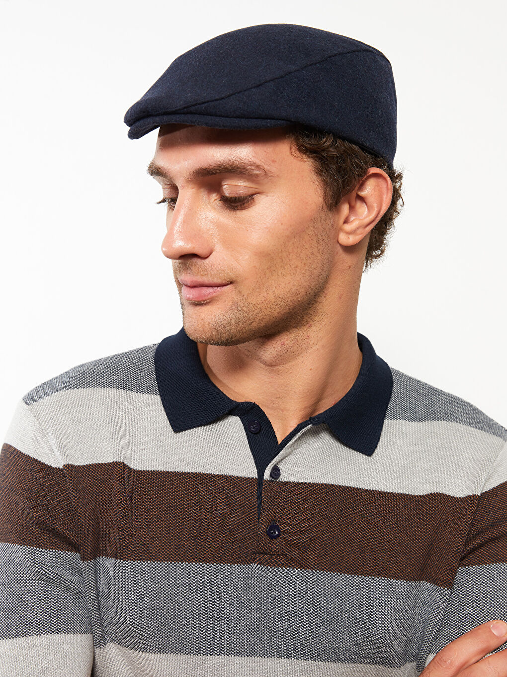 İndigo Düz Erkek Fırıncı Şapka