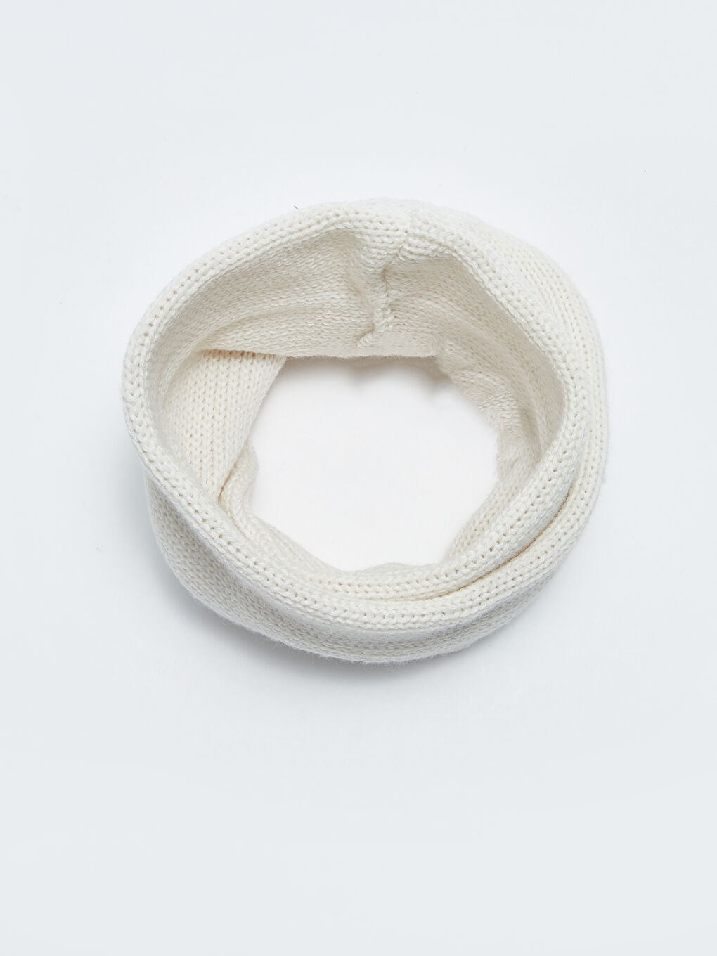 Ekru Kadın Düz Triko Boyunluk-4