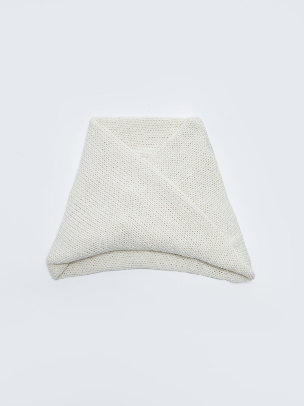 Ekru Kadın Düz Triko Boyunluk-5