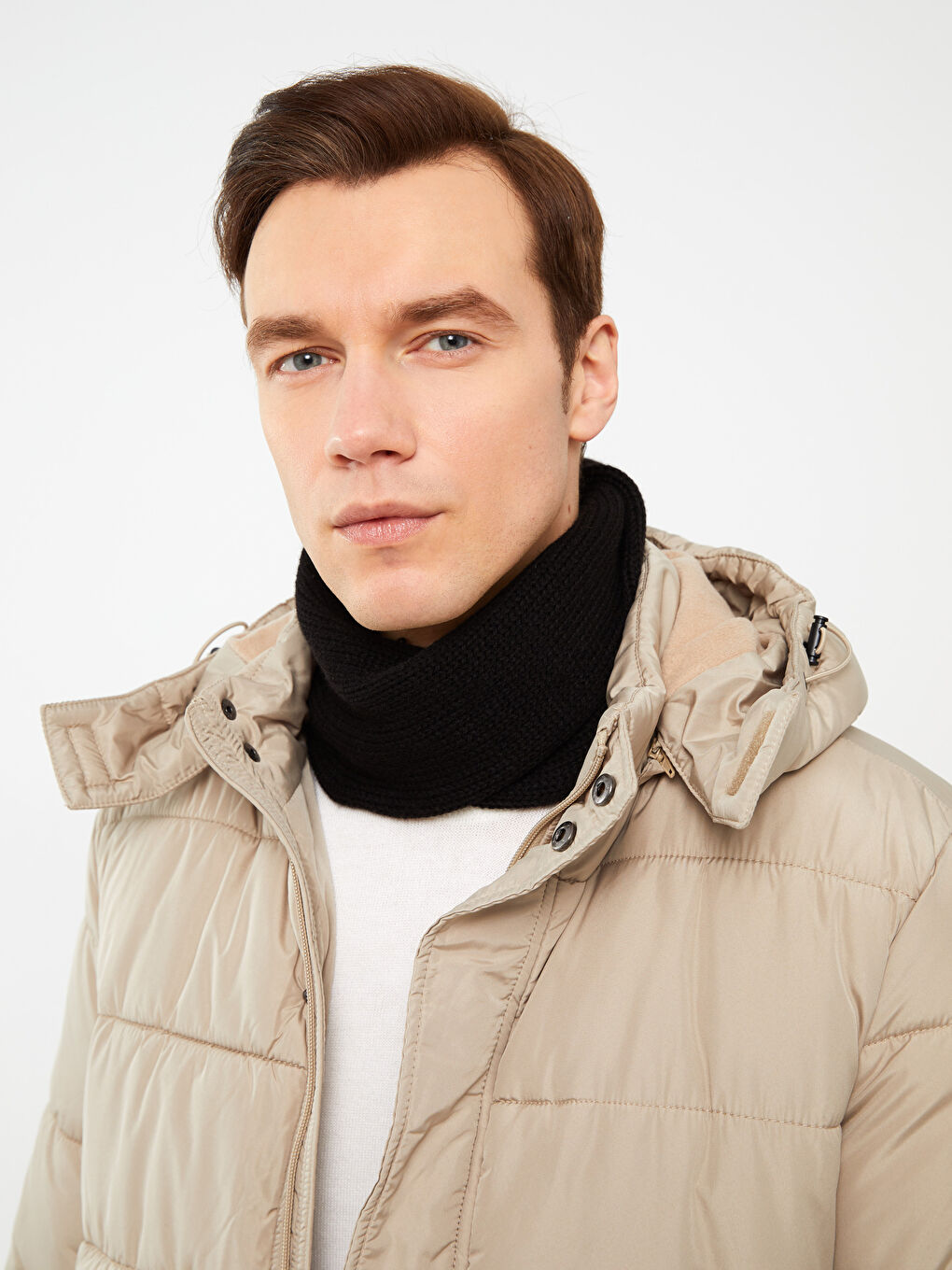 Siyah Düz Erkek Triko Boyunluk