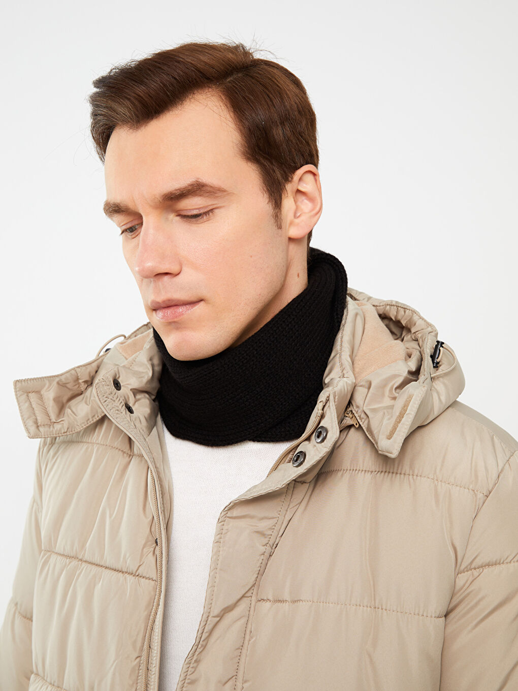 Siyah Düz Erkek Triko Boyunluk-1