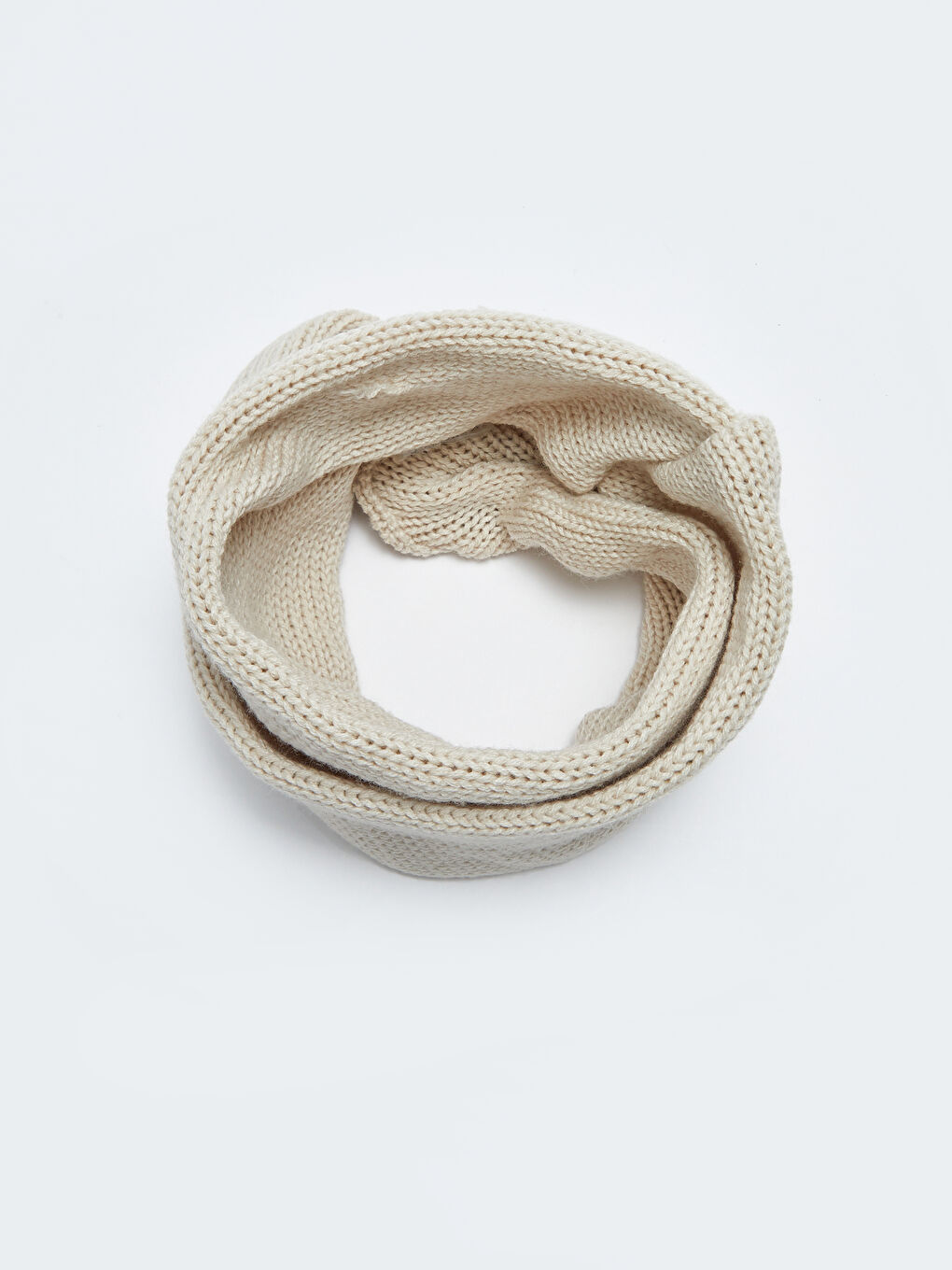 Bej Düz Kız Çocuk Triko Boyunluk