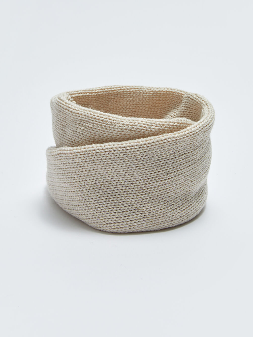 Bej Düz Kız Çocuk Triko Boyunluk-1