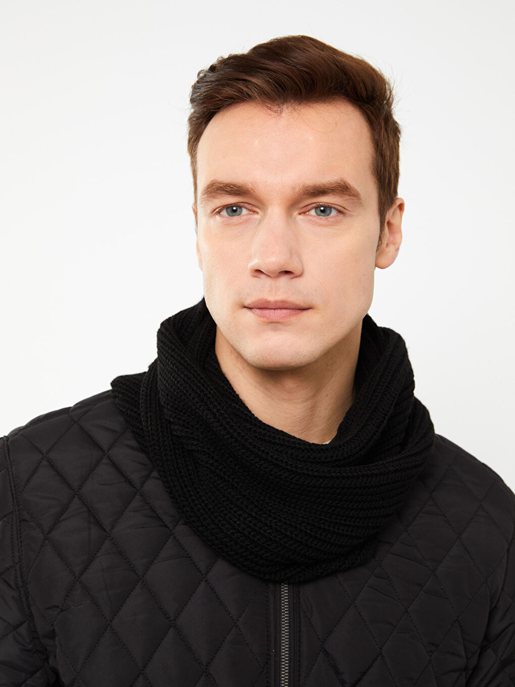 Siyah Erkek Triko Atkı