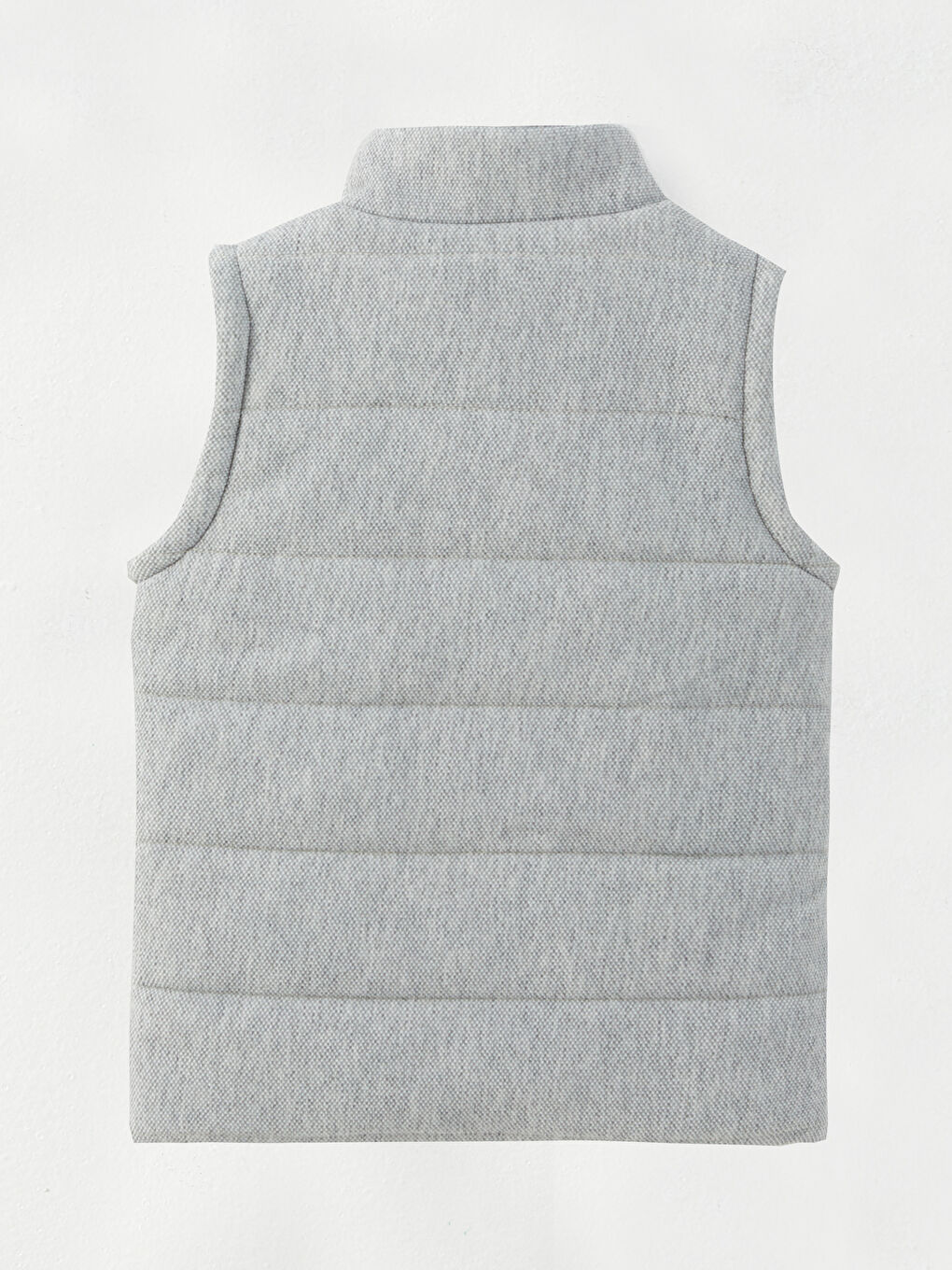 Gri Dik Yaka Basic Erkek Çocuk Yelek-1