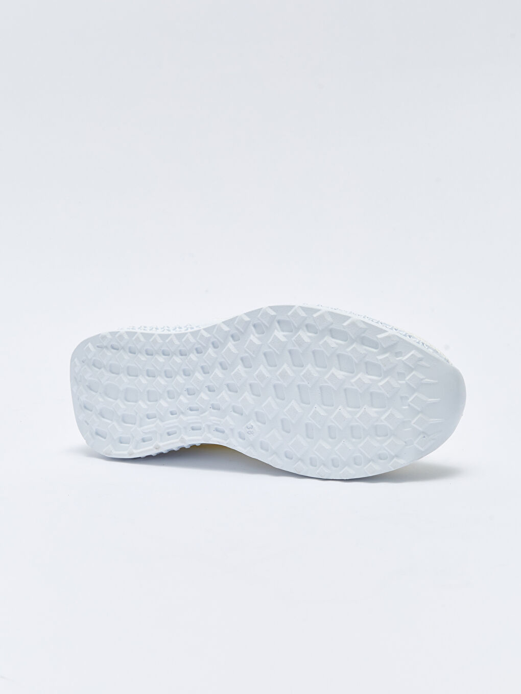 Beyaz Bağcıklı Triko Kadın Spor Ayakkabı-3