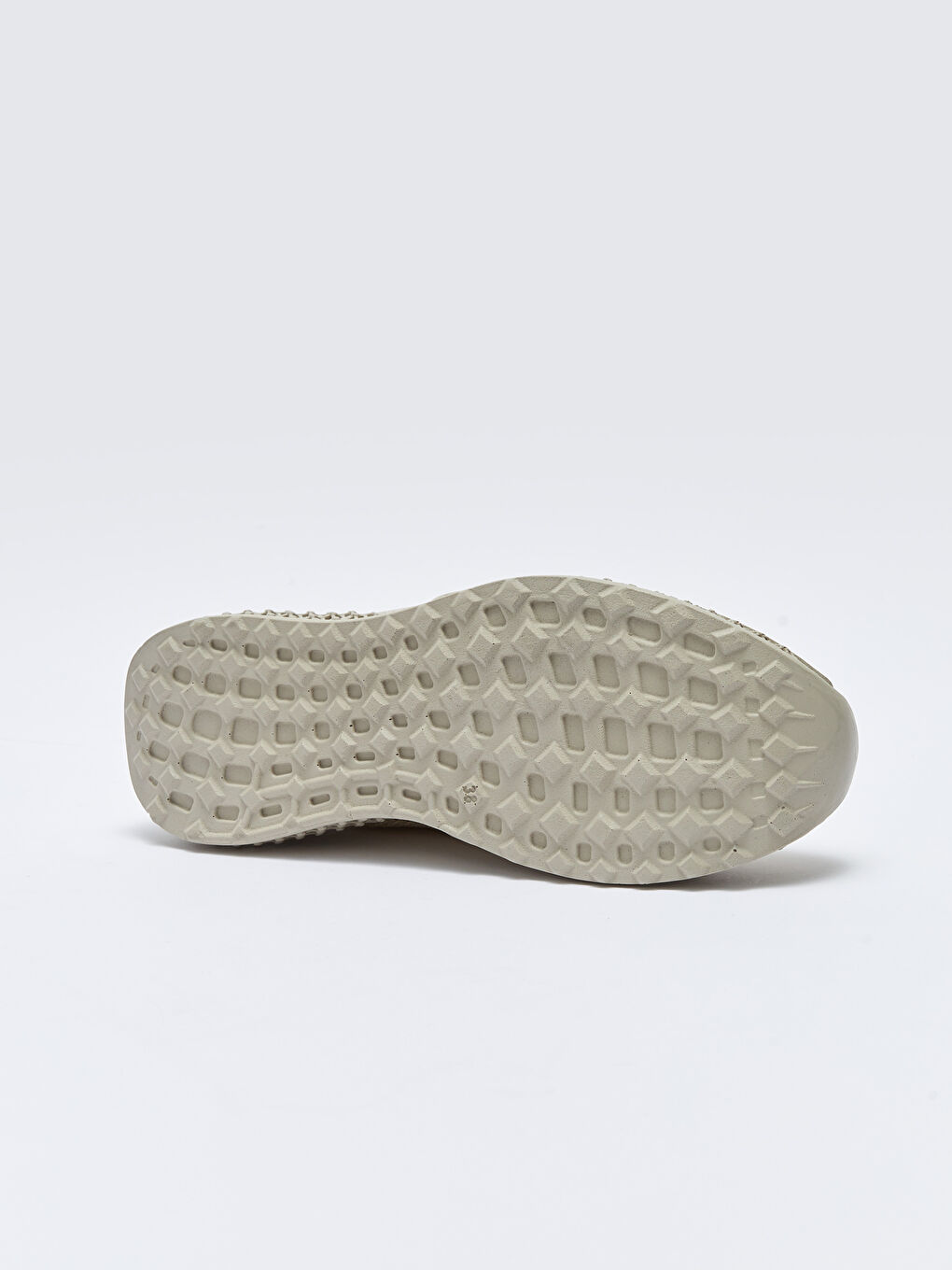 Bej Bağcıklı Triko Kadın Spor Ayakkabı-3