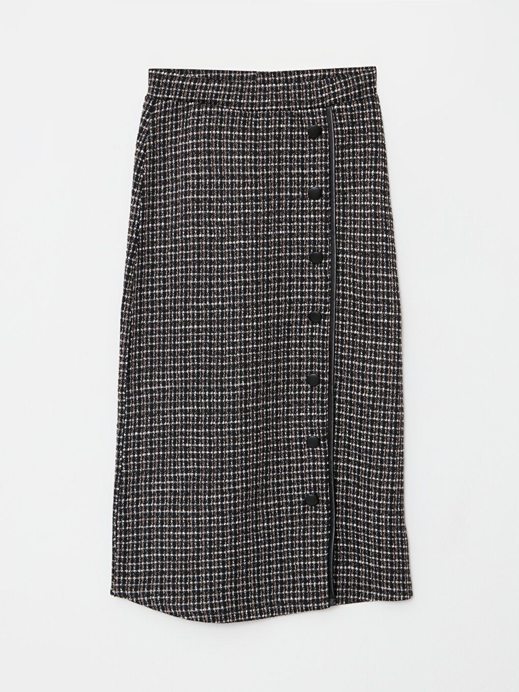 Patterned Button Detailed Women's Skirt-5