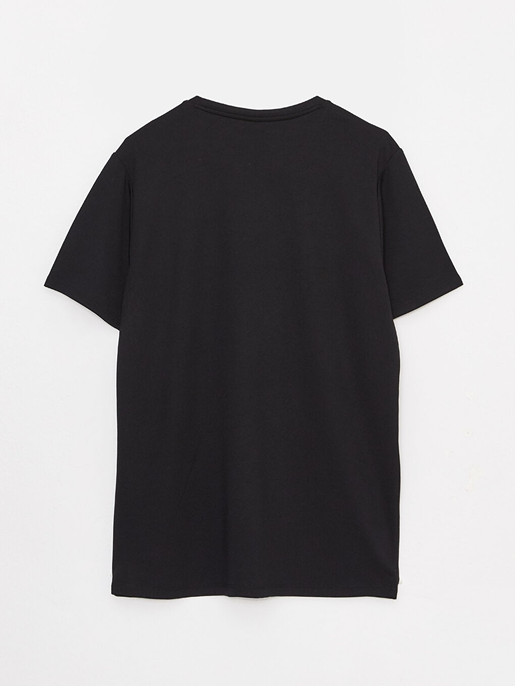 Siyah Bisiklet Yaka Kısa Kollu Baskılı Erkek Spor Tişört-6