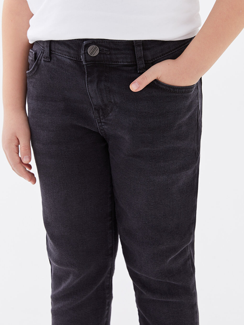 Siyah Rahat Kalıp Erkek Çocuk Jean Pantolon-2