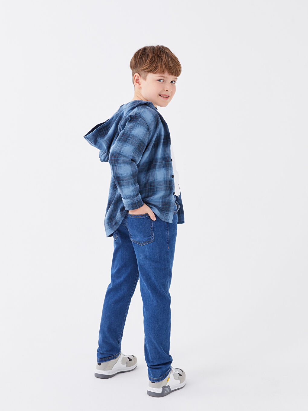 İndigo Rahat Kalıp Erkek Çocuk Jean Pantolon-1