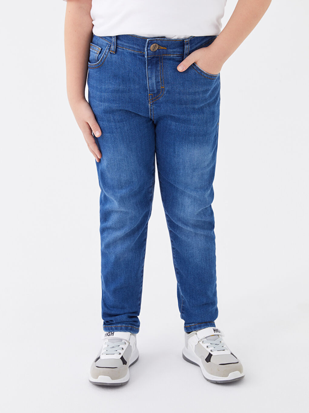 İndigo Rahat Kalıp Erkek Çocuk Jean Pantolon-3