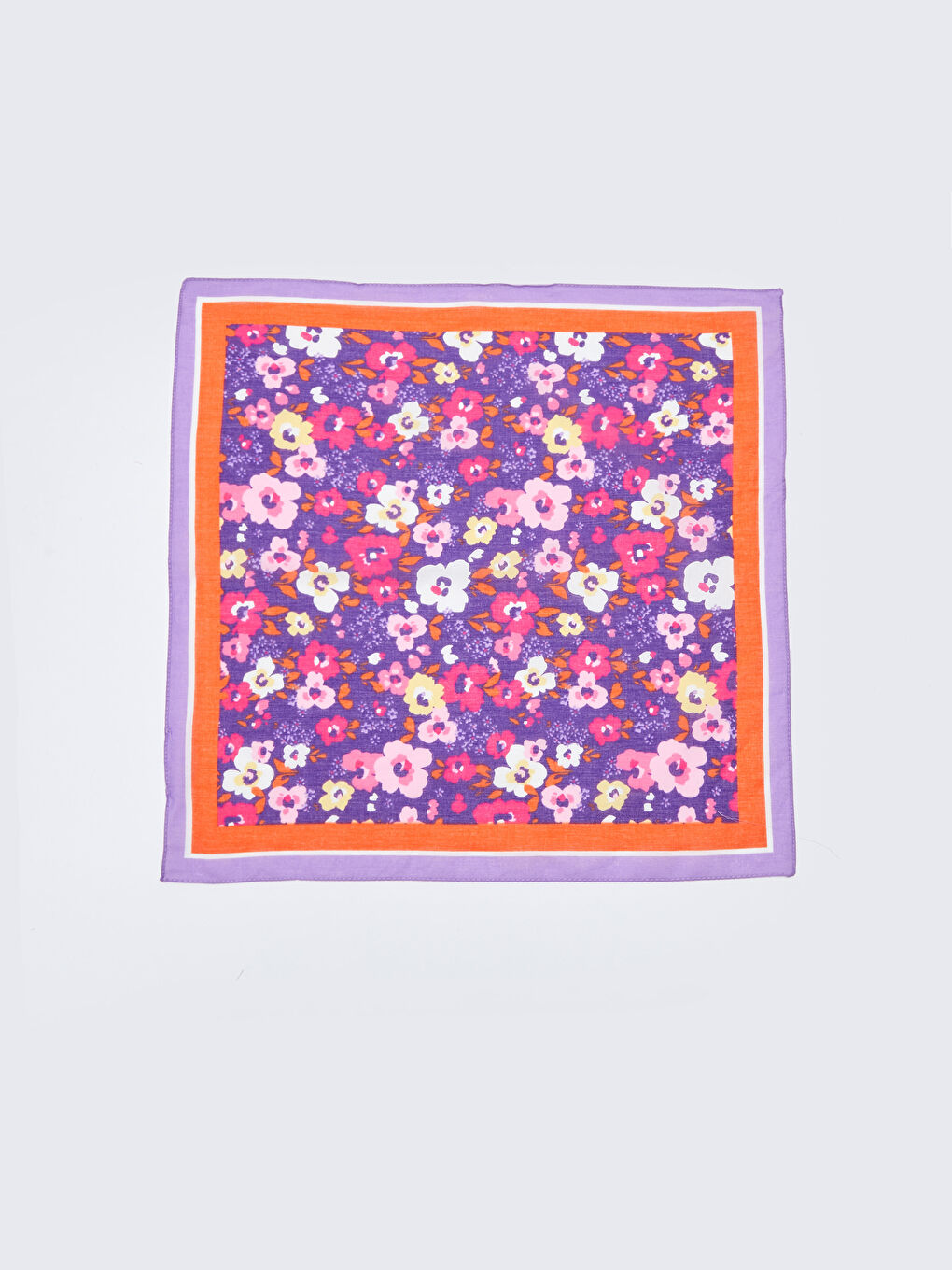 Fuşya Çiçek Desenli Kadın Bandana-1