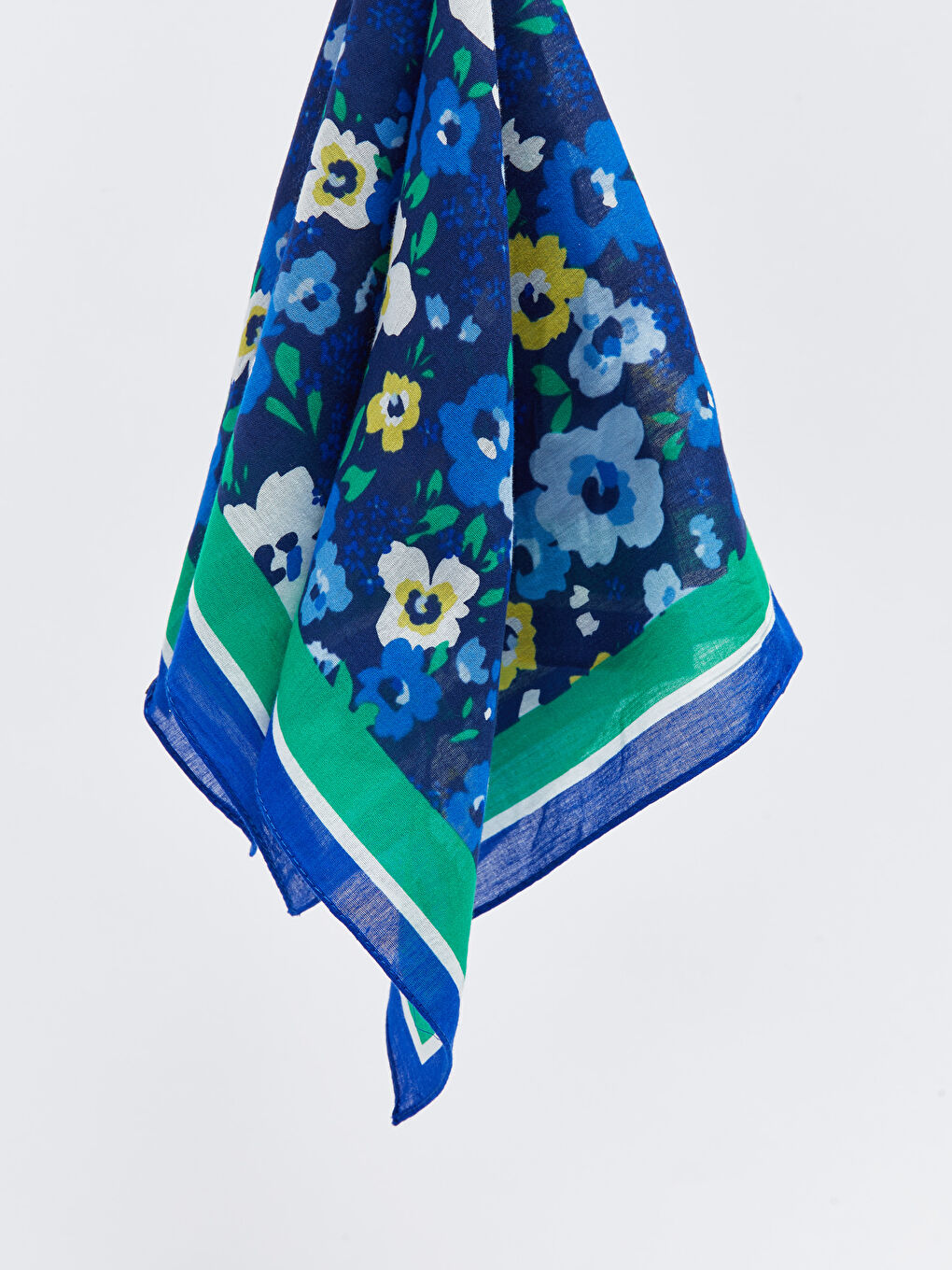 Yeşil Çiçek Desenli Kadın Bandana-3
