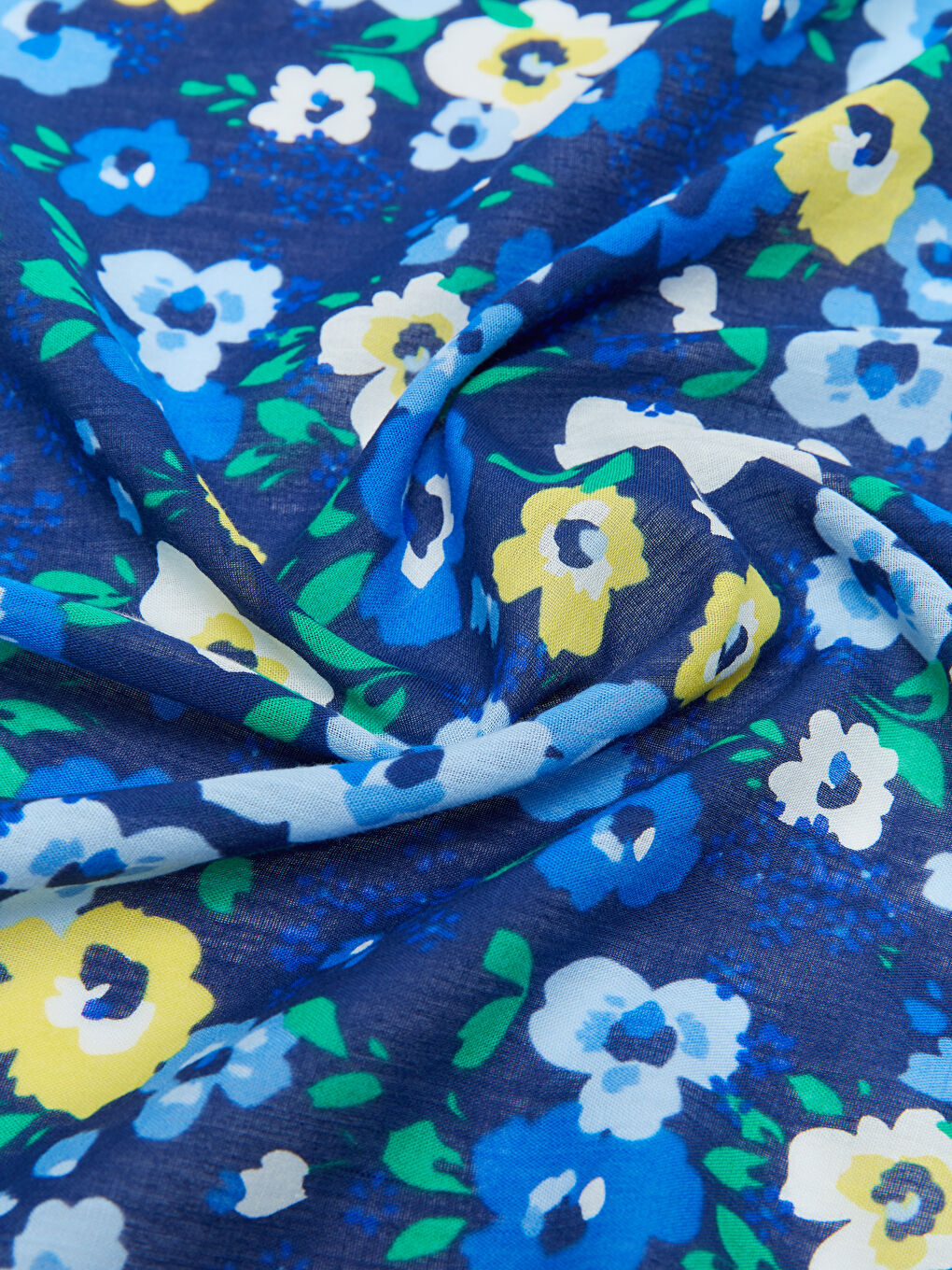 Yeşil Çiçek Desenli Kadın Bandana-4