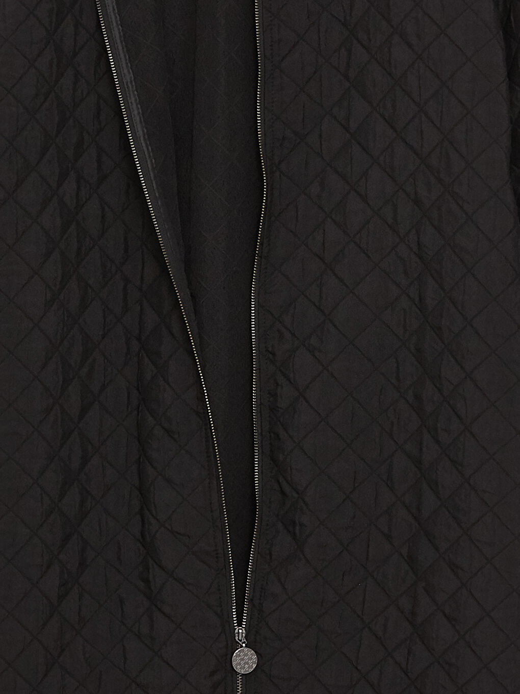 Siyah Bisiklet Yaka Kapitone Uzun Kollu A Kesim Kadın Ferace-7